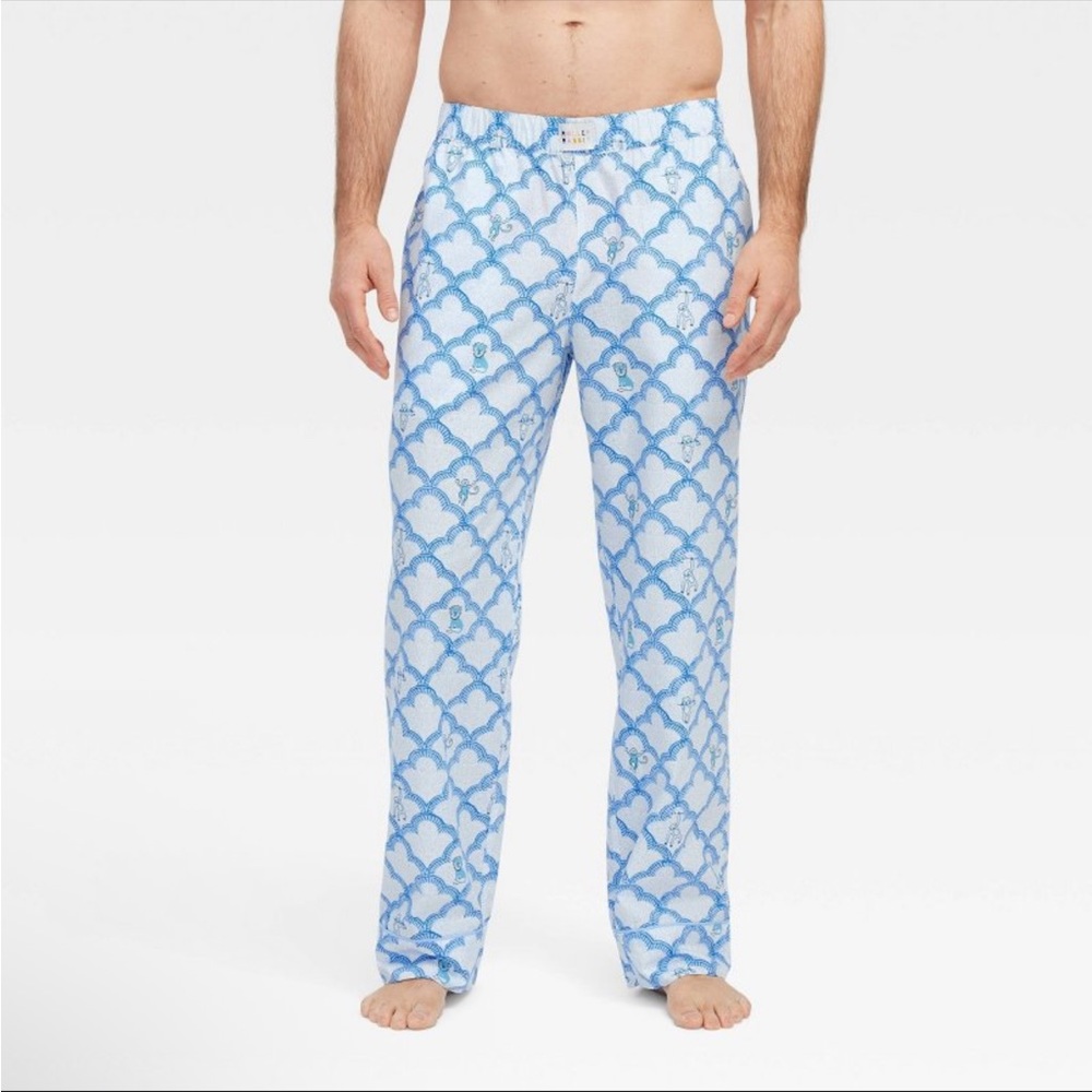 Men's Geo Trellis Pajama Pants Blue-Roller Rabbit × Target in LengthTALL NEW